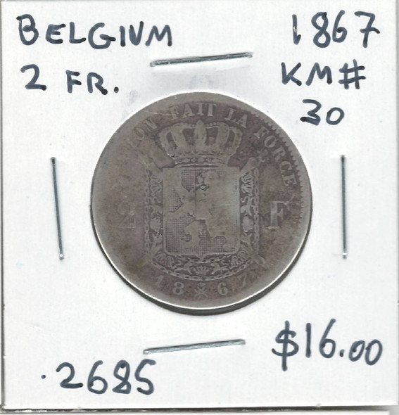 Belgium: 1867 2 Francs