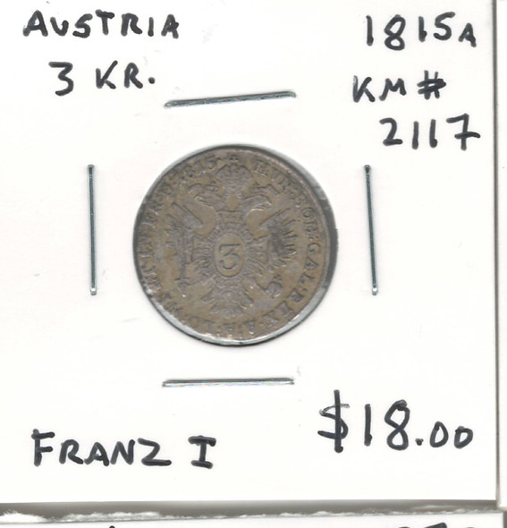 Austria: 1815A 3  Kreuzer Franz I