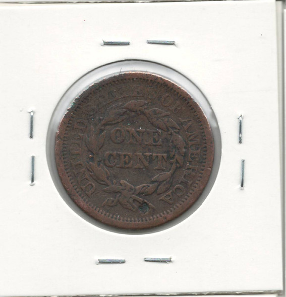 United States: 1850 1 Cent G+ with Imperfections