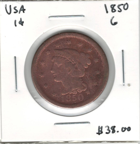 United States: 1850 1 Cent G