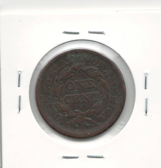 United States: 1853 1  Cent VG with Scratches