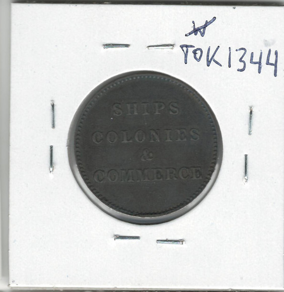 Prince Edward Island: 1835 Ships Colonies and Commerce Token PE-10-27 Prince Edward Island: 1835 Ships Colonies and Commerce Token PE-10-27