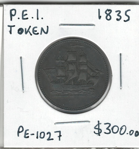 Prince Edward Island: 1835 Ships Colonies and Commerce Token PE-10-27 Prince Edward Island: 1835 Ships Colonies and Commerce Token PE-10-27