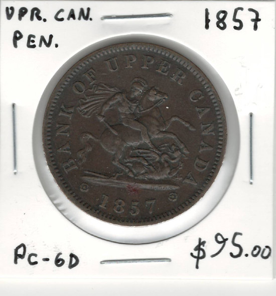 Upper Canada: 1857 Penny PC-6D