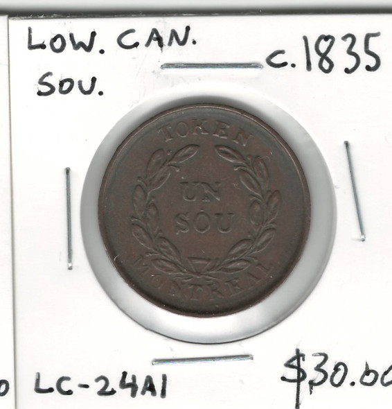 Lower Canada: c.1835 Bouquet Sou LC-24A1