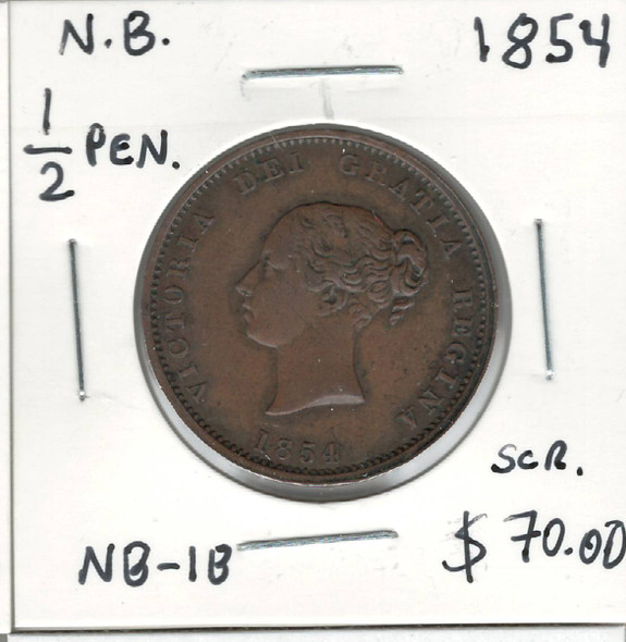 New Brunswick: 1854 1/2 Penny NB-1B (Scratch)