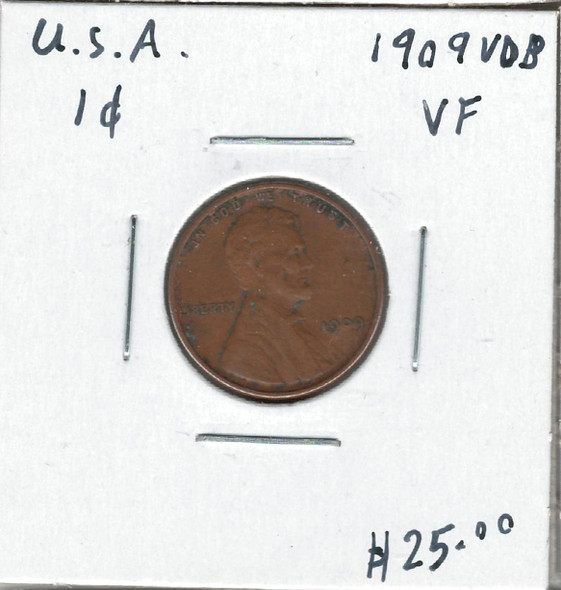 United States: 1909 VDB 1  Cent  VF