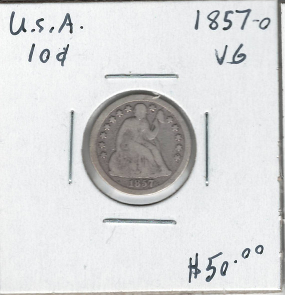 United States: 1857o 10 Cent VG