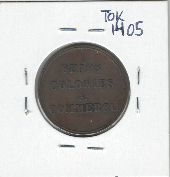 Prince Edward Island: ND Ships Colonies and Commerce Token PE-10-40 Prince Edward Island: ND Ships Colonies and Commerce Token PE-10-40