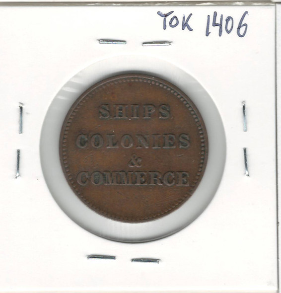Prince Edward Island: ND Ships Colonies and Commerce Token PE-10-38 Prince Edward Island: ND Ships Colonies and Commerce Token PE-10-38