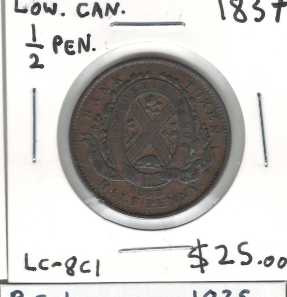Lower Canada: 1837 1/2 Penny LC-8C1