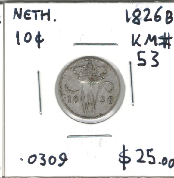 Netherlands: 1826B 10 Cent