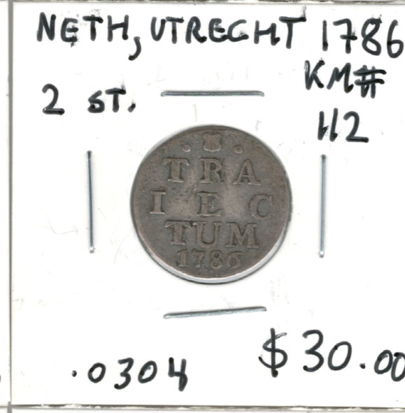 Netherlands, Utrecht: 1786 2 Stuivers Netherlands, Utrecht: 1786 2 Stuivers