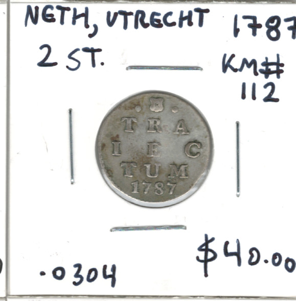 Netherlands, Utrecht: 1787 2 Stuivers Netherlands, Utrecht: 1787 2 Stuivers