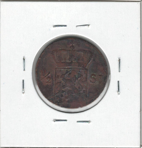 Netherlands East Indies: 1823 1/2 Stuiver Netherlands East Indies: 1823 1/2 Stuiver