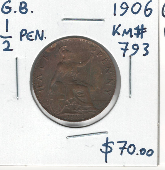 Great Britain: 1906 1/2 Penny Great Britain: 1906 1/2 Penny