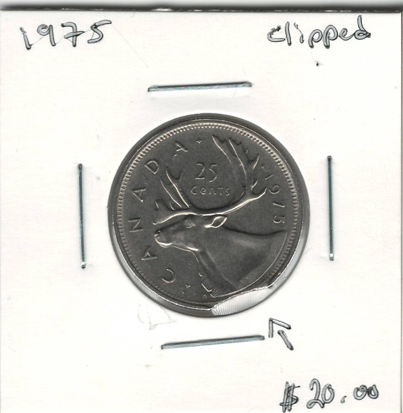 Canada: 1975 25 Cents Clipped Planchet