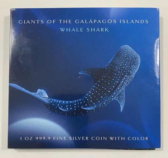 Solomon Islands: 2021 $2 Giants of Galapagos Islands: Whale Shark 1 oz. Pure Silver Coloured Coin
