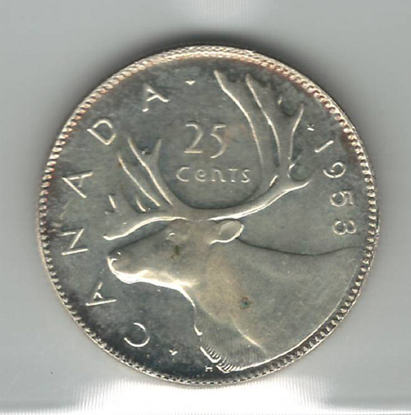 Canada: 1953 25 Cents NSF Large Date ICCS MS64 Canada: 1953 25 Cents NSF Large Date ICCS MS64