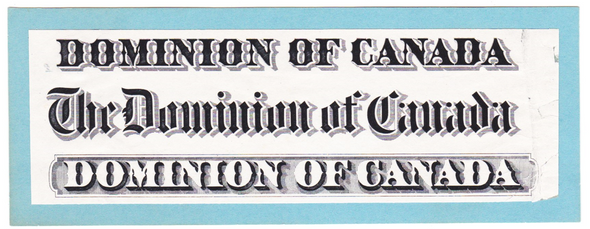 Dominion of Canada: Banknote Die Proof Vignette