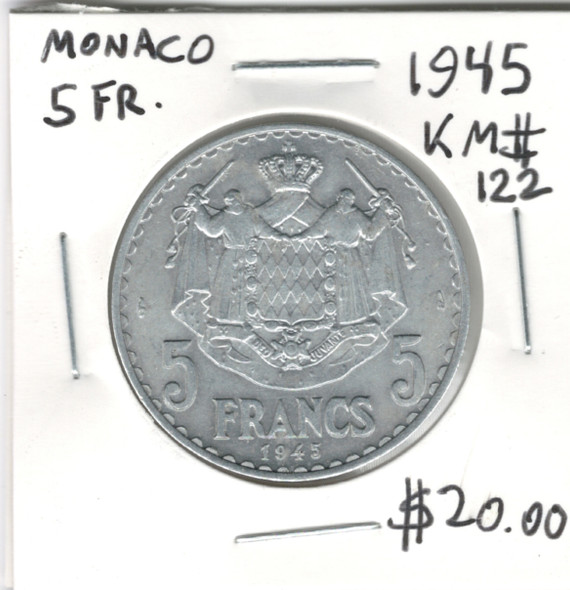 Monaco: 1945 5 Francs