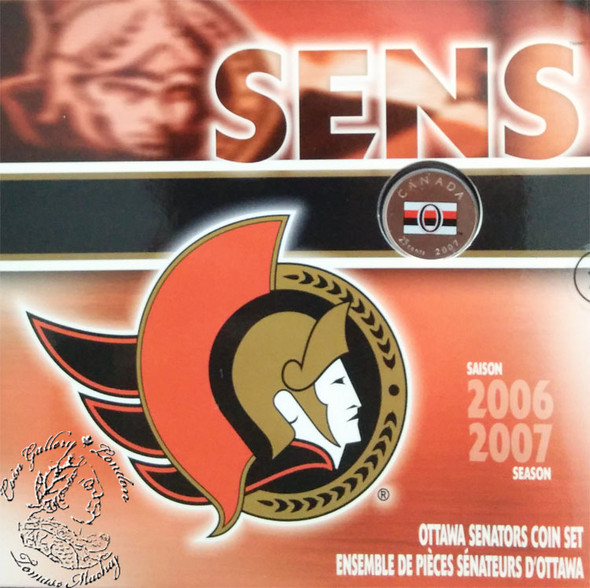 Canada: 2007 Ottawa Senators Logo Coin Set with Coloured 25 Cent