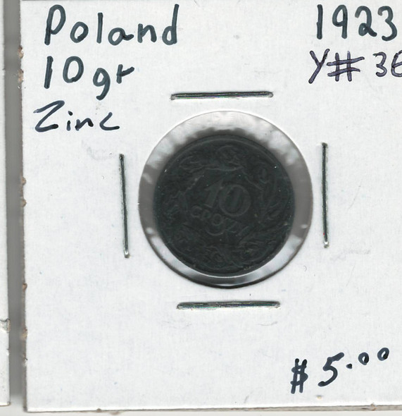 Poland: 1923 10  Groszy  Zinc