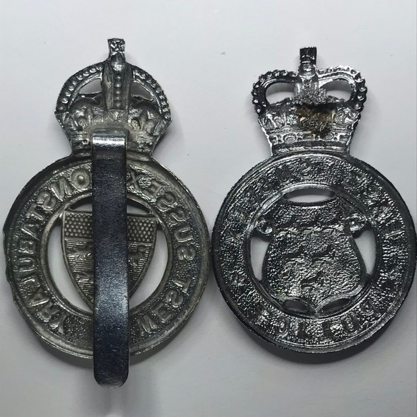 Great Britain: Pair of East and West Sussex Police Cap Badges