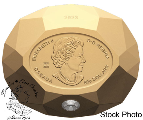 Canada: 2023 $500 Forevermark Black Label Oval Diamond-Shaped Pure Gold Coin - NO PAYPAL OR CREDIT CARD!