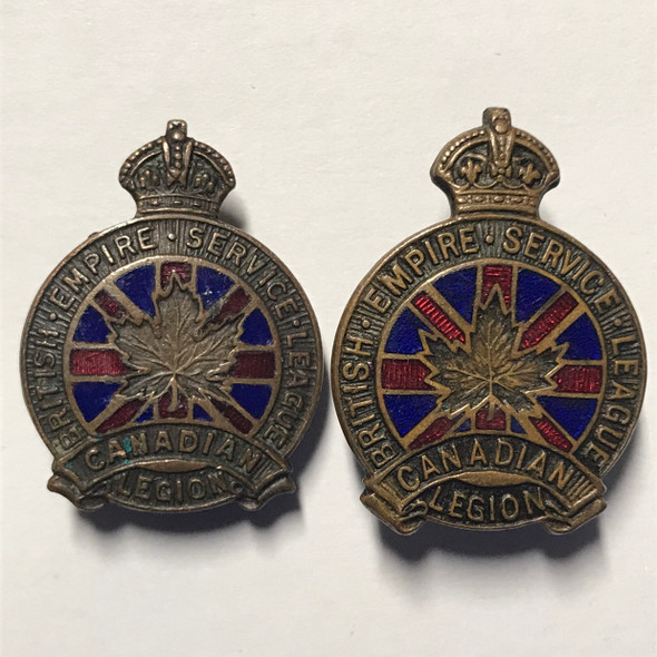 Canada: WWI/WWII Era 2 Piece Lot of Canadian Legion Pins