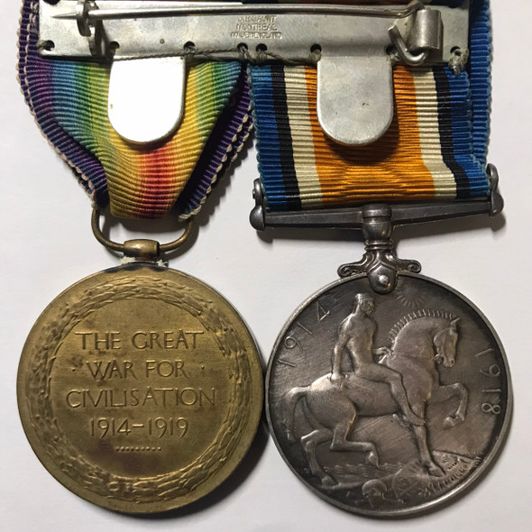 WWI Medal Pair Awarded to 142527 Pte. C.R. Atwell. 4-Can. Inf. WWI Medal Pair Awarded to 142527 Pte. C.R. Atwell. 4-Can. Inf.
