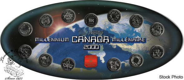 Canada: 2000 25 Cent Millennium Set with Medal - Special Nestle Edition