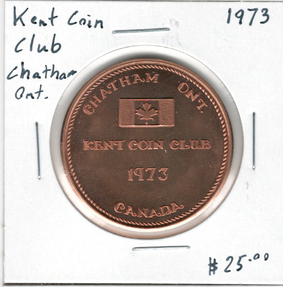 Canada: 1973 Kent Coin Club Chatham Ontario Token