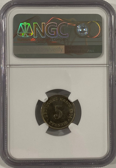 Germany: 1904G 5 Pfennig NGC MS63 Key Date