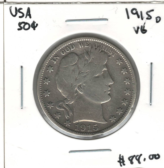 United States: 1915D 50 Cent VG