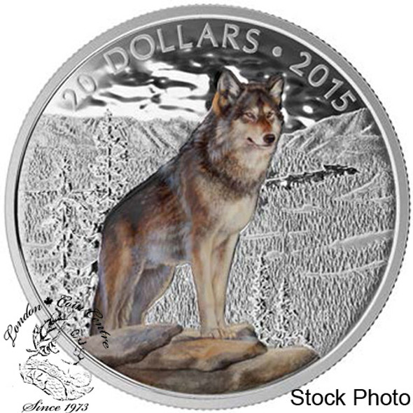 Canada: 2015 $20 Imposing Alpha Wolf Silver Coin