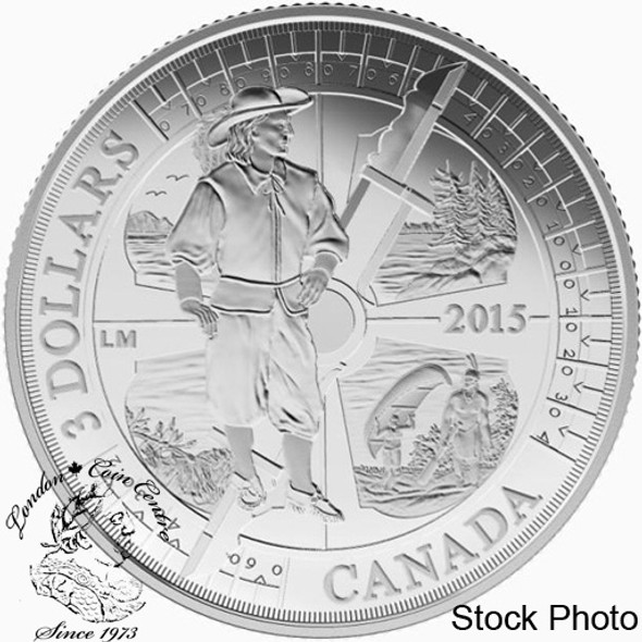 Canada: 2015 $3 400th Anniversary of Samuel de Champlain in Huronia Silver Coin