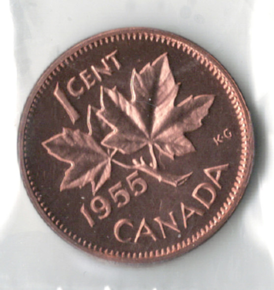 Canada: 1955 1 Cent SF ICCS PL65 Red Cameo Canada: 1955 1 Cent SF ICCS PL65 Red Cameo