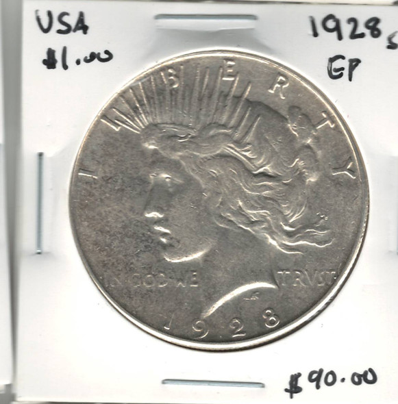 United States: 1928s Peace Dollar EF40