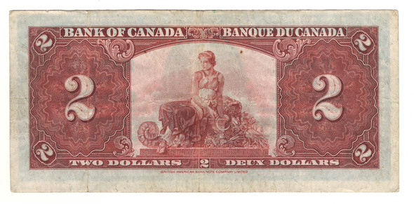 Canada: 1937 $2 Bank Of Canada Banknote  BC-22c