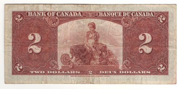 Canada: 1937 $2 Bank Of Canada Banknote BC-22c Canada: 1937 $2 Bank Of Canada Banknote BC-22c