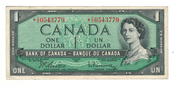 Canada: 1954 $1 Bank Of Canada Replacement  Banknote  BC-37bA
