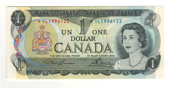 Canada: 1973 $1 Bank Of Canada Replacement  Banknote IL