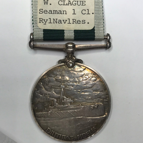 Great Britain: Royal Naval Reserve Long Service and Good Conduct Medal to D. 1880 W. Clague, Sean. 1CL, R.N.R. Great Britain: Royal Naval Reserve Long Service and Good Conduct Medal to D. 1880 W. Clague, Sean. 1CL, R.N.R.