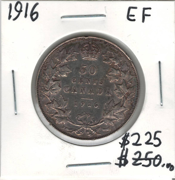 Canada: 1916 50 Cents EF40 with Polished