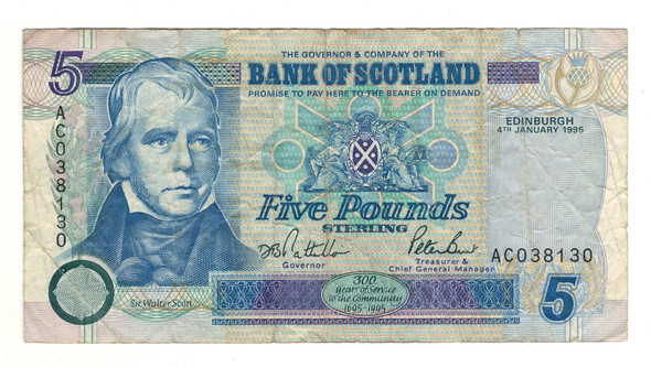Bank of Scotland: 1995 5 Pounds