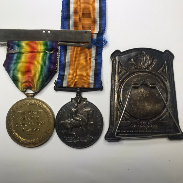 Canada: WWI Medal Pair and Toronto School Plaque Awarded to 175204 PTE A.G. KNIGHT. C.M.G. BDE