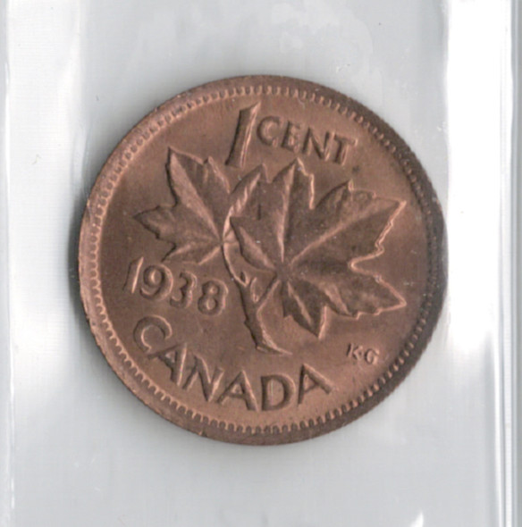 Canada: 1938 1 Cent ICCS MS64 Red