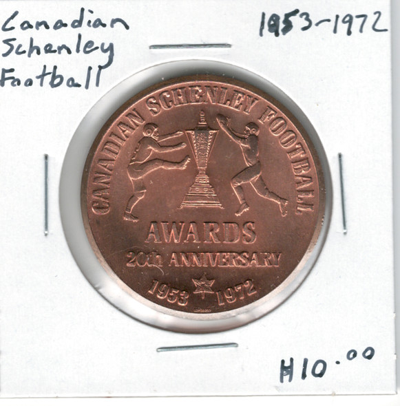 Canada: 1953 - 1972 Canadian Schenley Football 20th Anniversary