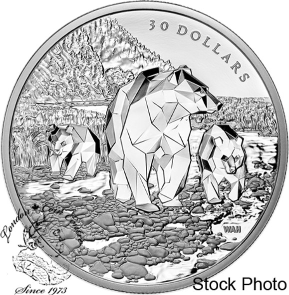 Canada: 2023 $30 Multifaceted Animal Family: Grizzly Bears 2 oz Pure Silver Coin